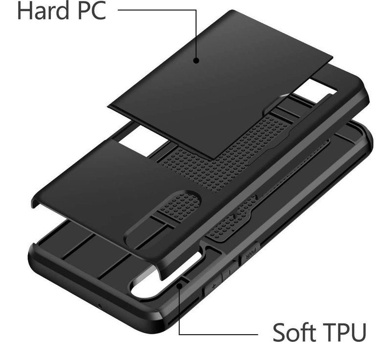 Huawei P30 Backcover | Zwart | Pasjeshouder | Zwart