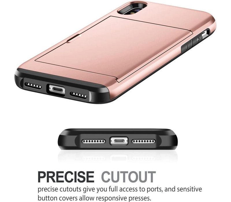 Apple iPhone X - XS Backcover | Roze | Pasjeshouder | TPU - Hard PC