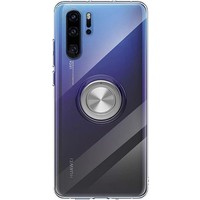 Luxe Magnetische Back cover voor Huawei P30 Pro - Transparant TPU - Magneet voor autohouder - Kickstand