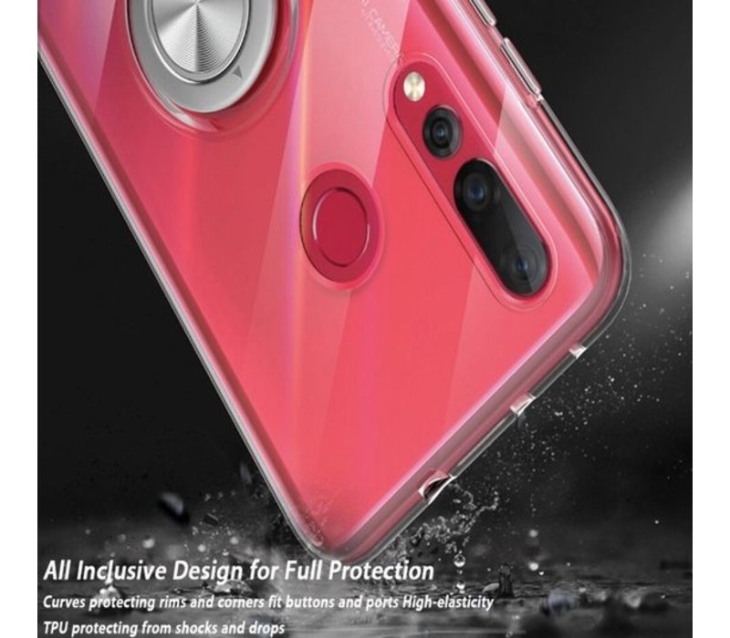 Luxe Magnetische Back cover voor Huawei P30 Pro - Transparant TPU - Magneet voor autohouder - Kickstand