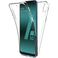 Samsung Galaxy A50 Case - Transparant Siliconen - Voor- en Achterkant - 360 Bescherming - Screen protector hoesje - (0.4mm)