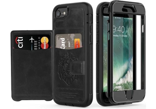 3 in 1 Backcover voor Apple iPhone 7 - iPhone 8 | Zwart | TPU - PU Leer | Cardslot | Wallet | Pasjeshouder | Magneet voor Autohouder