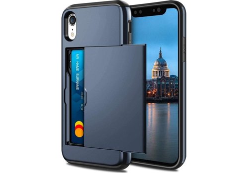 Apple iPhone XR Backcover | Donkerblauw | Pasjeshouder | TPU - Hard PC