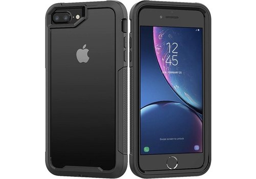 Apple iPhone 7 Plus - iPhone 8 Plus Backcover - Zwart - Shockproof Armor - Hybrid - 3 meter drop tested