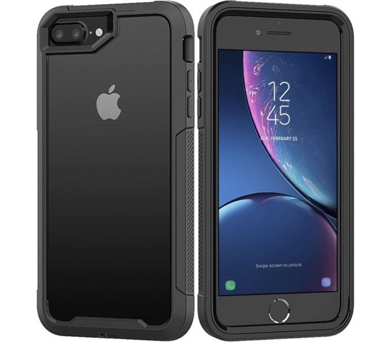 Apple iPhone 7 Plus - iPhone 8 Plus Backcover - Zwart - Shockproof Armor - Hybrid - 3 meter drop tested