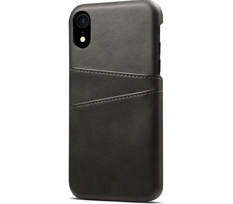 Card Case voor Apple iPhone XR | Zwart | PU Leren Back Cover | Wallet | Pasjeshouder