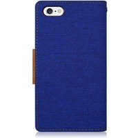 Luxe Denim Book case voor Apple iPhone 6 - iPhone 6s - Blauw - Spijkerstof - Portemonnee hoesje