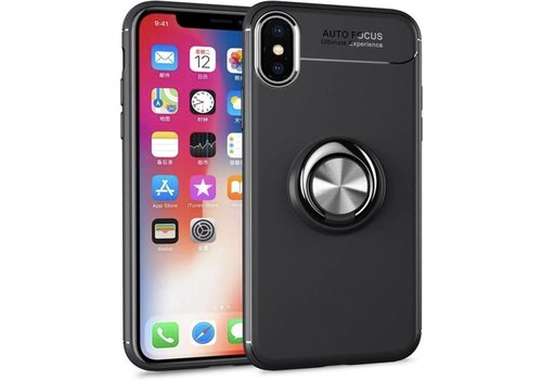 Luxe Armor Back cover voor Apple iPhone X - iPhone XS - Zwart - Shockproof - Magneet voor autohouder