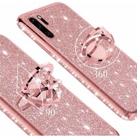 Glitter Back cover voor Huawei P30 Pro - Roze - Soft TPU - Magneet