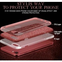 Luxe Glitter Back cover voor Apple iPhone 7 - iPhone 8 - Zilver - Bling Bling cover - TPU case
