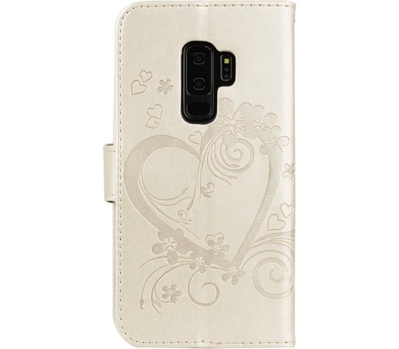 Samsung Galaxy S9 Bookcase - Goud - Vlinders - Portemonnee Hoesje