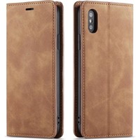 Trekken foto Fantasierijk Luxe Leren Bookcase voor Apple iPhone X - iPhone XS | Bruin | Portemonnee  Hoesje | Lederen Wallet Case | Magnetisch - YPCd