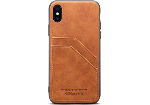 Apple iPhone X - iPhone XS Card Case | Bruin | PU Leren Back Cover | Wallet | Pasjeshouder