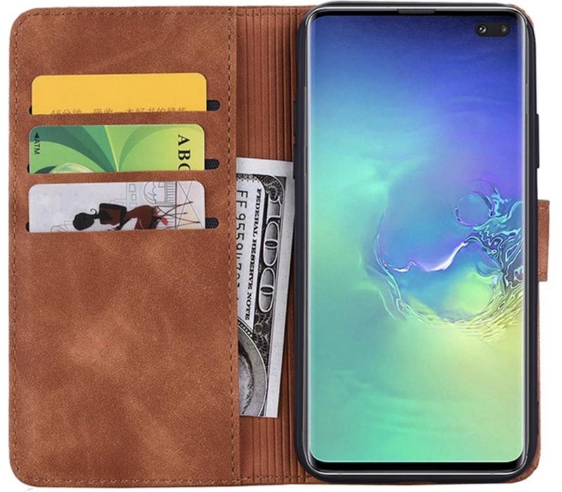 Bookcase voor Samsung Galaxy S10 - Bruin - Portemonnee Hoesje