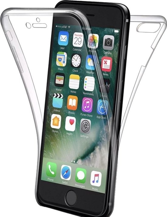 geest Etna voorzien Apple iPhone 7 Plus - iPhone 8 Plus Case - Transparant Siliconen - Voor- en  Achterkant - 360 Bescherming - Screen protector hoesje - (0.4mm) - YPCd