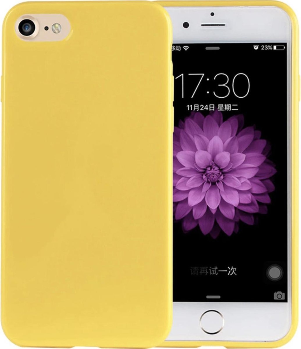scherm Afhankelijkheid Onmogelijk Luxe Back cover voor Apple iPhone 6 - iPhone 6s - Geel - TPU Case -  Siliconen Hoesje - YPCd