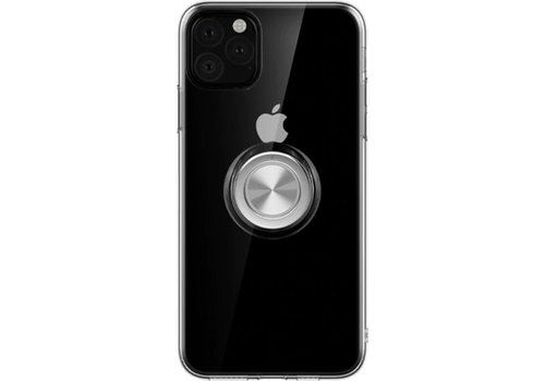 Luxe Magnetische Back cover voor Apple iPhone 11 Pro - Transparant TPU - Magneet voor autohouder - Kickstand
