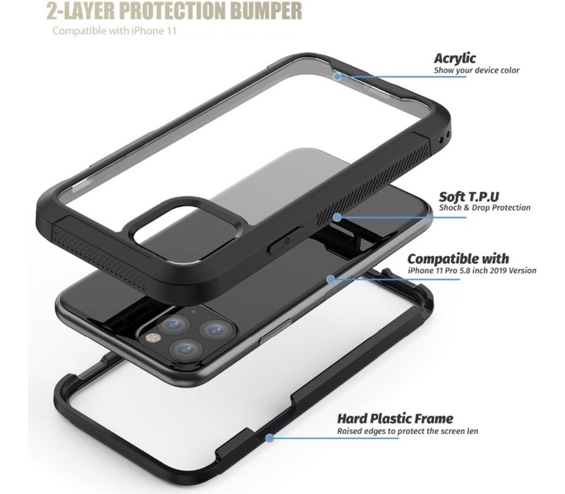 Apple iPhone 11 Backcover - Zwart - Shockproof Armor - Hybrid - 3 meter drop tested
