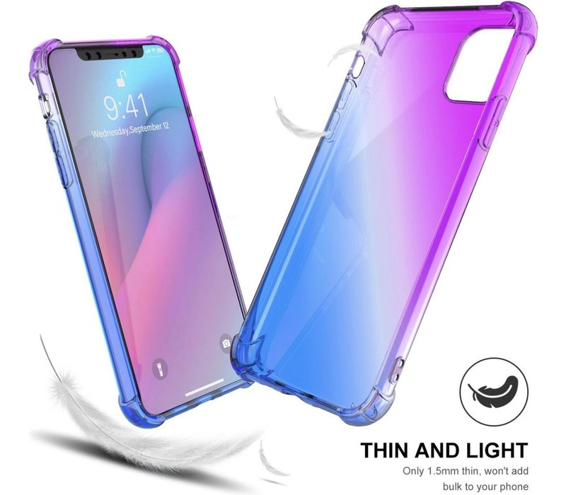 Shockproof Backcover voor Apple iPhone 11 | Paars | Siliconen Hoesje met Versterkte Rand | TPU Soft Case