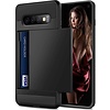 Samsung Galaxy S10 Backcover - Zwart - Pasjeshouder - Hard PC hoesje