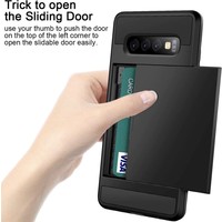 Samsung Galaxy S10 Backcover - Zwart - Pasjeshouder - Hard PC hoesje