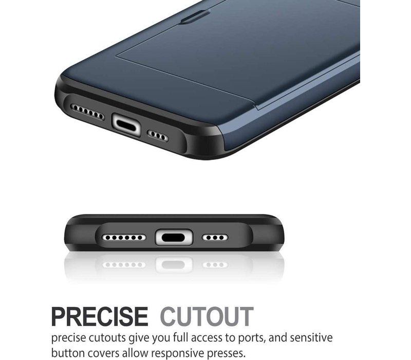 Apple iPhone 11 Backcover | Donkerblauw | Pasjeshouder | TPU - Hard PC