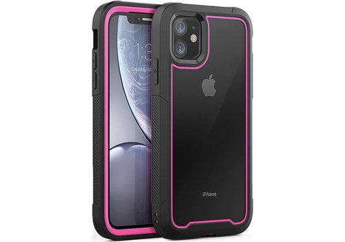 Apple iPhone 11 Backcover - Zwart / Roze - Shockproof Armor - Hybrid - Drop Tested