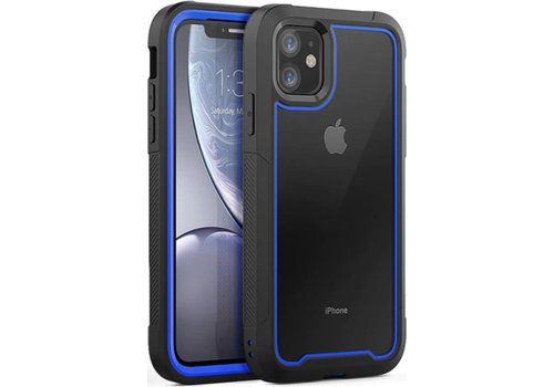 Apple iPhone 11 Backcover - Zwart / Blauw - Shockproof Armor - Hybrid - Drop Tested