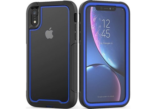 Apple iPhone XR Backcover - Zwart / Blauw - Shockproof Armor - Hybrid - Drop Tested