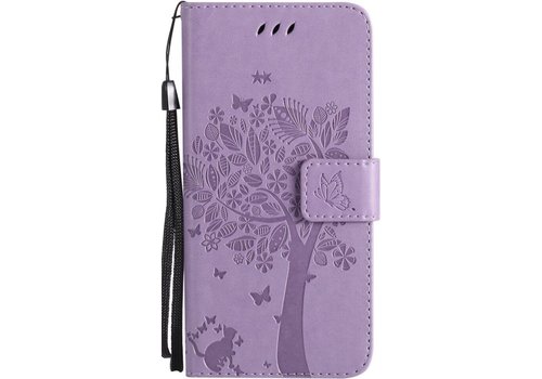 Apple iPhone XR Bookcase - Paars - Bloemen - Portemonnee Hoesje