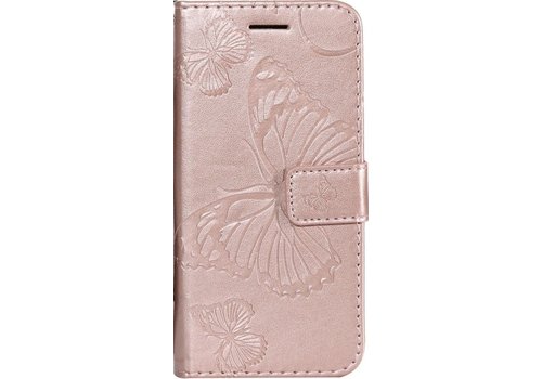 Apple iPhone 7 - 8 Bookcase - Roze - Vlinders - Portemonnee Hoesje