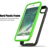 Apple iPhone 7 / 8 Backcover - Zwart / Groen - Shockproof Armor - Hybrid - Drop Tested