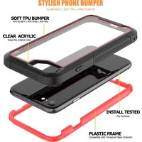 Apple iPhone SE 2020 Backcover - Zwart / Rood - Shockproof Armor - Hybrid - Drop Tested