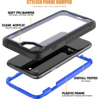 Apple iPhone SE 2020 Backcover - Zwart / Blauw - Shockproof Armor - Hybrid - Drop Tested