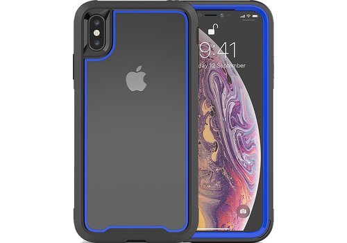 Apple iPhone X / XS Backcover - Zwart / Blauw - Shockproof Armor - Hybrid - Drop Tested