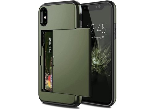 Apple iPhone X / XS Backcover | Groen | Pasjeshouder | TPU - Hard PC