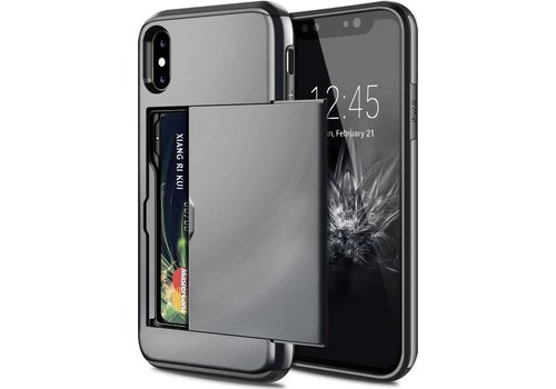 Apple iPhone X / XS Backcover | Grijs | Pasjeshouder | TPU - Hard PC