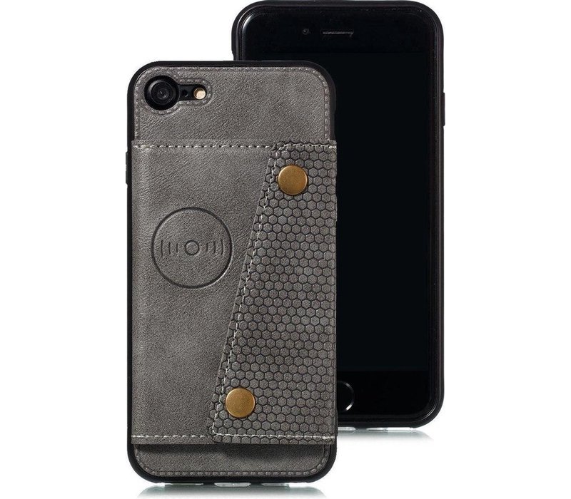 Apple iPhone 6 - 6s Backcover | Grijs | Card Case | Pasjeshouder | Magnetisch