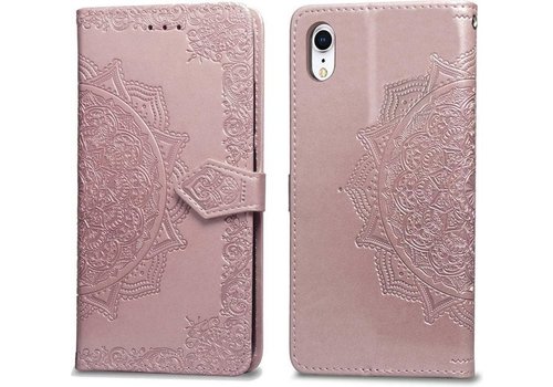 Apple iPhone XR Bookcase - Roze - Bloemen - Portemonnee Hoesje