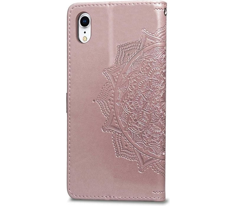 Apple iPhone XR Bookcase - Roze - Bloemen - Portemonnee Hoesje