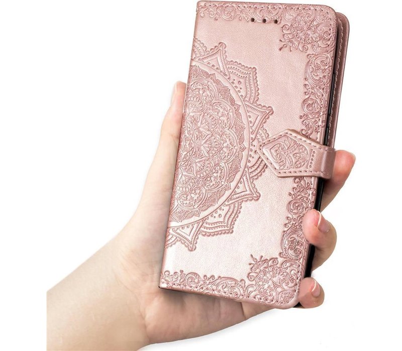 Apple iPhone XR Bookcase - Roze - Bloemen - Portemonnee Hoesje