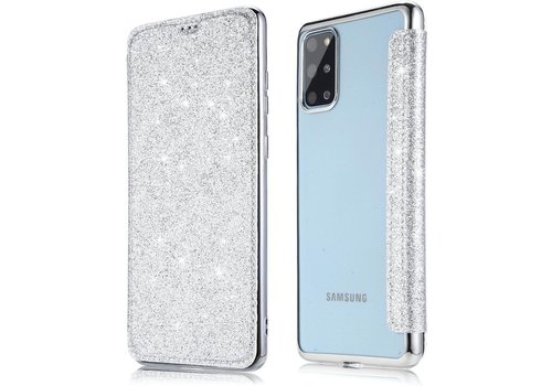 Samsung Galaxy S20 Plus Flip hoesje - Zilver - Folio Glitter