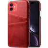 Apple iPhone 11 Card Backcover | Rood | Hoesje | PU Leren Wallet | Pasjeshouder