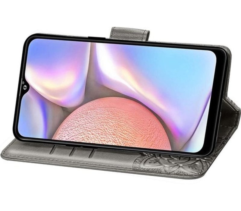 Samsung Galaxy A40 Bookcase - Grijs - Vlinders - Portemonnee Hoesje