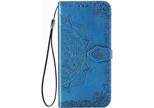 Samsung Galaxy S20 FE Bookcase - Blauw - Bloemen - Portemonnee Hoesje