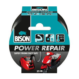 Bison Power Repair Tape Zwart 25 meter