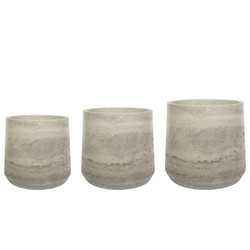 Pallet pot set van 3 Aniek cement D106x114 H63