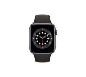 Big Green Egg Apple Watch Series 6 44mm Space Gray Aluminium Zwarte Sportband Big Green Egg Apple Watch Series 6 44mm Space Gray Aluminium Zwarte Sportband