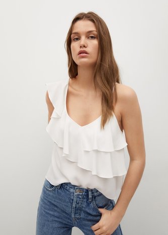 Calvin Klein Soepelvallende top met ruches Calvin Klein Soepelvallende top met ruches