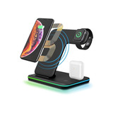 DrPhone – LEGEND series - 3 in 1 - Qi Wireless Dock Oplader Standaard - Thuislader / Kantoor DrPhone – LEGEND series - 3 in 1 - Qi Wireless Dock Oplader Standaard - Thuislader / Kantoor